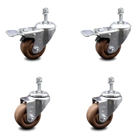 Service Caster 3 Inch High Temp Glass Filled Nylon 10mm Stem Caster Total Lock Brakes SCC, 2PK SCC-TSTTL20S314-GFNSHT-M1015-2-S-2